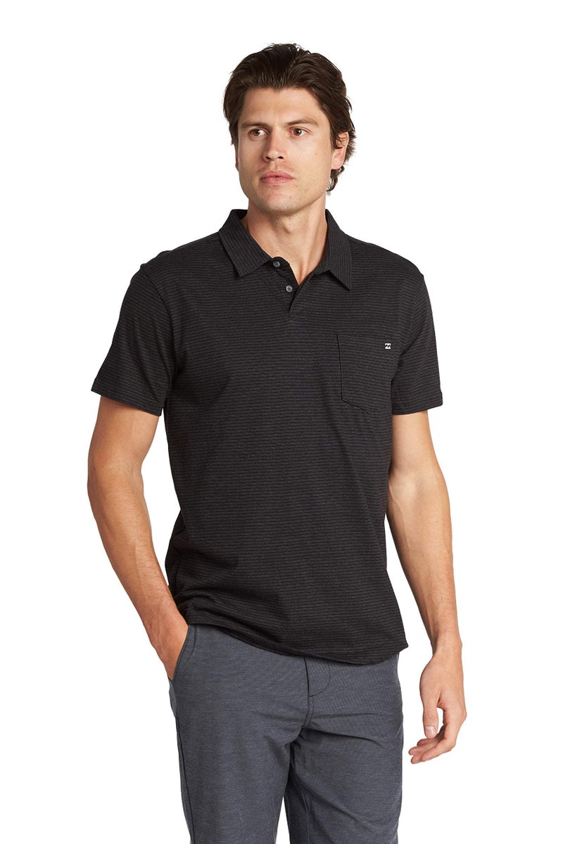 Billabong قميص بولو كلاسيكي للرجال من بيلابونغ، رمادي داكن، مقاس متوسط أمريكي - Image 1
